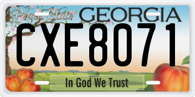 GA license plate CXE8071