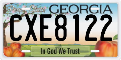 GA license plate CXE8122