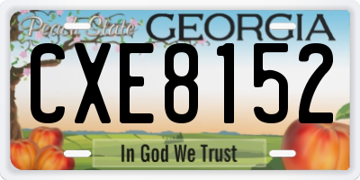 GA license plate CXE8152