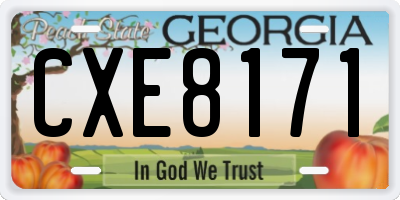GA license plate CXE8171