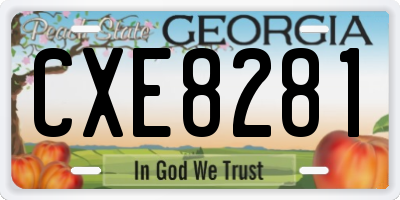 GA license plate CXE8281