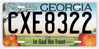 GA license plate CXE8322