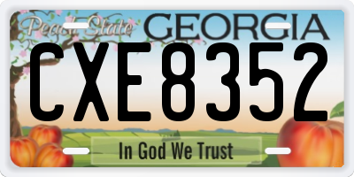 GA license plate CXE8352