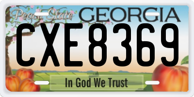 GA license plate CXE8369