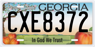 GA license plate CXE8372