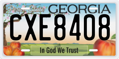 GA license plate CXE8408