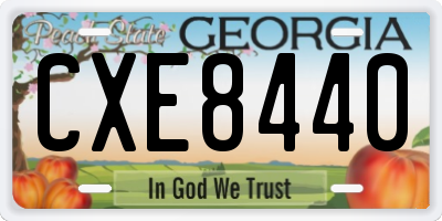 GA license plate CXE8440
