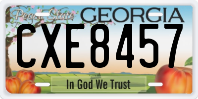 GA license plate CXE8457