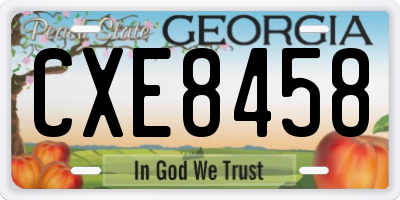 GA license plate CXE8458