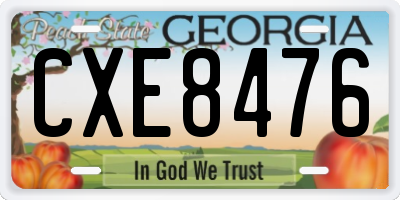 GA license plate CXE8476