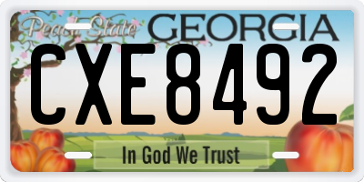 GA license plate CXE8492