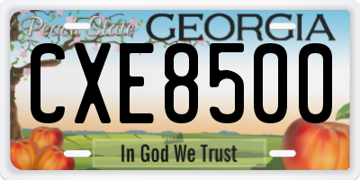 GA license plate CXE8500