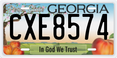 GA license plate CXE8574
