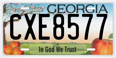 GA license plate CXE8577