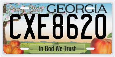 GA license plate CXE8620