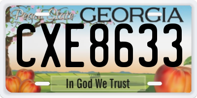 GA license plate CXE8633