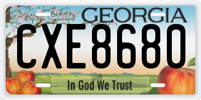 GA license plate CXE8680