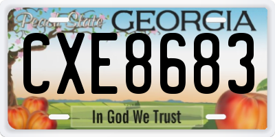 GA license plate CXE8683