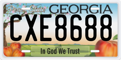 GA license plate CXE8688