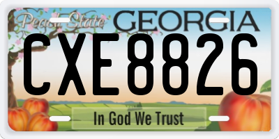 GA license plate CXE8826