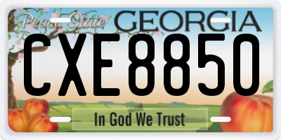 GA license plate CXE8850