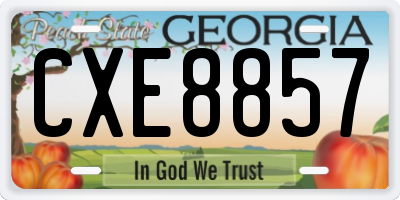 GA license plate CXE8857