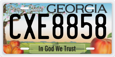 GA license plate CXE8858