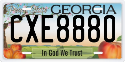 GA license plate CXE8880