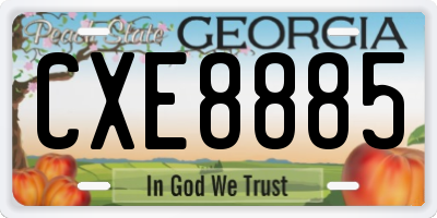 GA license plate CXE8885
