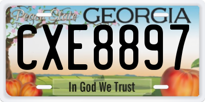 GA license plate CXE8897