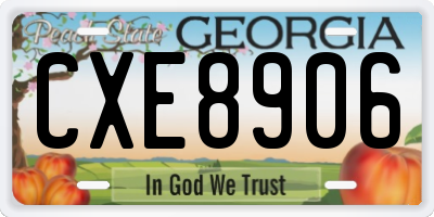 GA license plate CXE8906