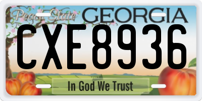 GA license plate CXE8936