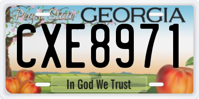 GA license plate CXE8971