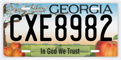 GA license plate CXE8982