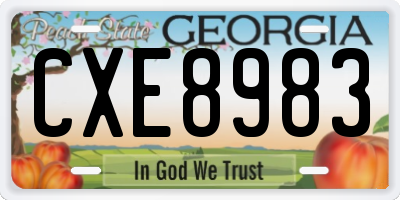 GA license plate CXE8983