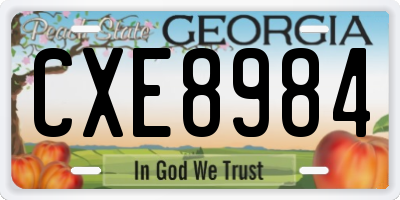 GA license plate CXE8984