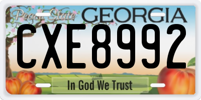GA license plate CXE8992