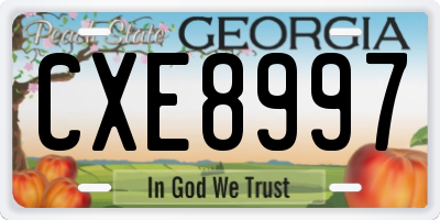 GA license plate CXE8997