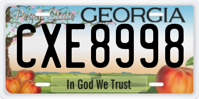 GA license plate CXE8998