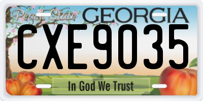 GA license plate CXE9035