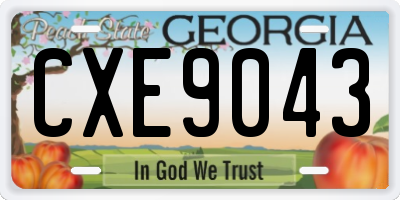 GA license plate CXE9043