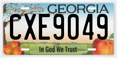 GA license plate CXE9049