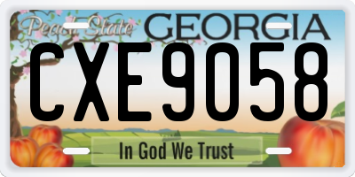 GA license plate CXE9058