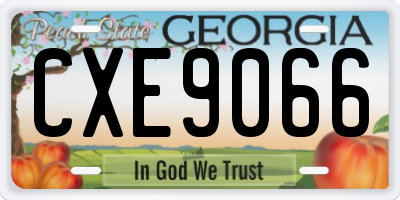 GA license plate CXE9066