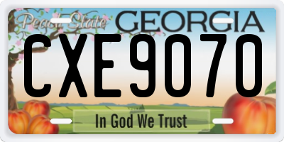 GA license plate CXE9070