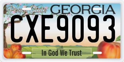 GA license plate CXE9093