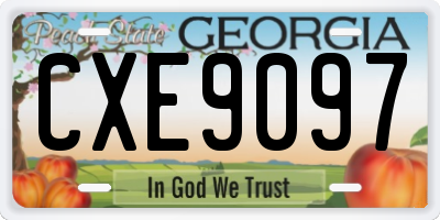 GA license plate CXE9097