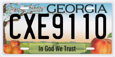 GA license plate CXE9110
