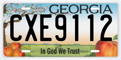 GA license plate CXE9112