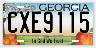 GA license plate CXE9115
